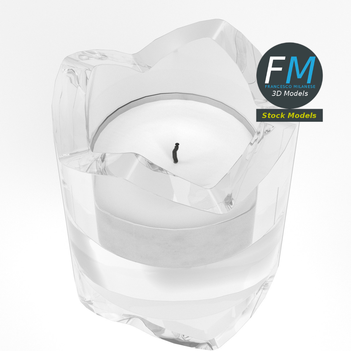 3D-Modell - Glas-Teelichthalter - 02