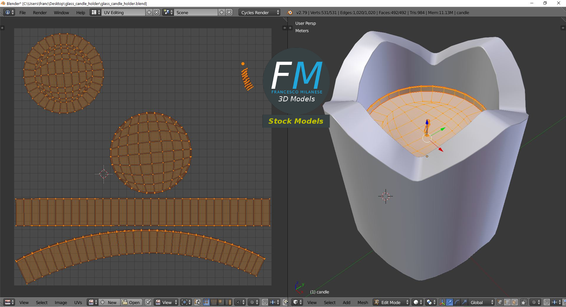 3D-Modell - Glas-Teelichthalter - 10