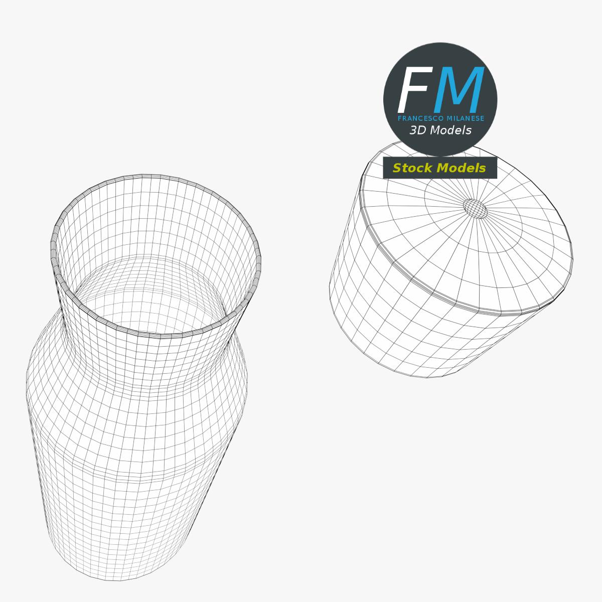 3D-Modell - Glaskaraffe mit Korkverschluss - 08