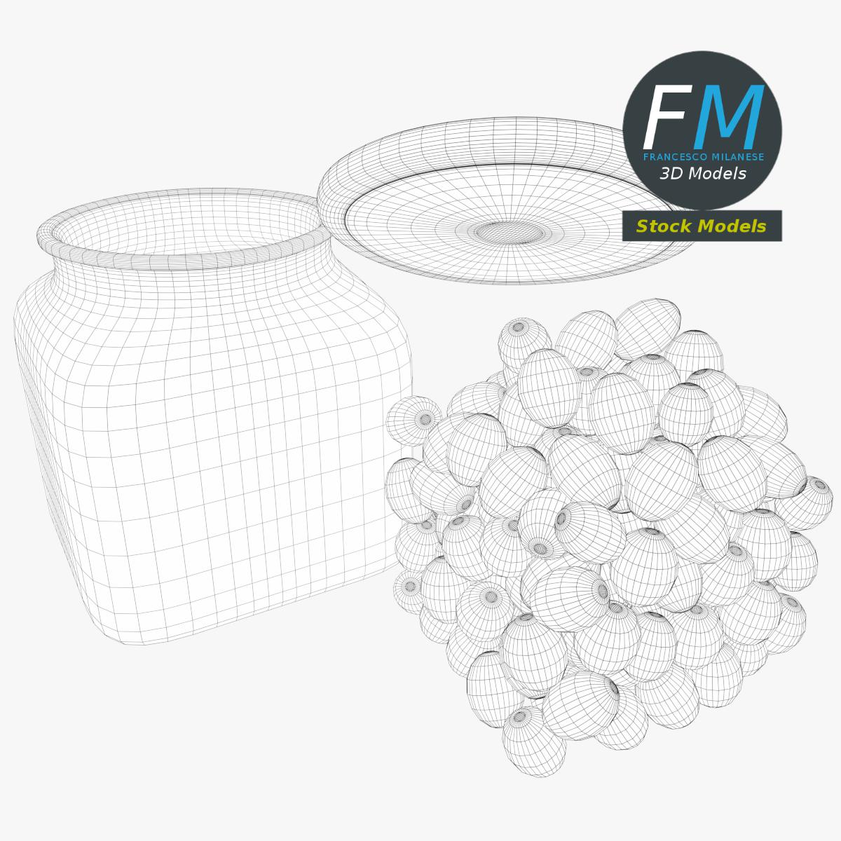 3D-Modell - Glasbehälter mit Schokoladeneiern - 08