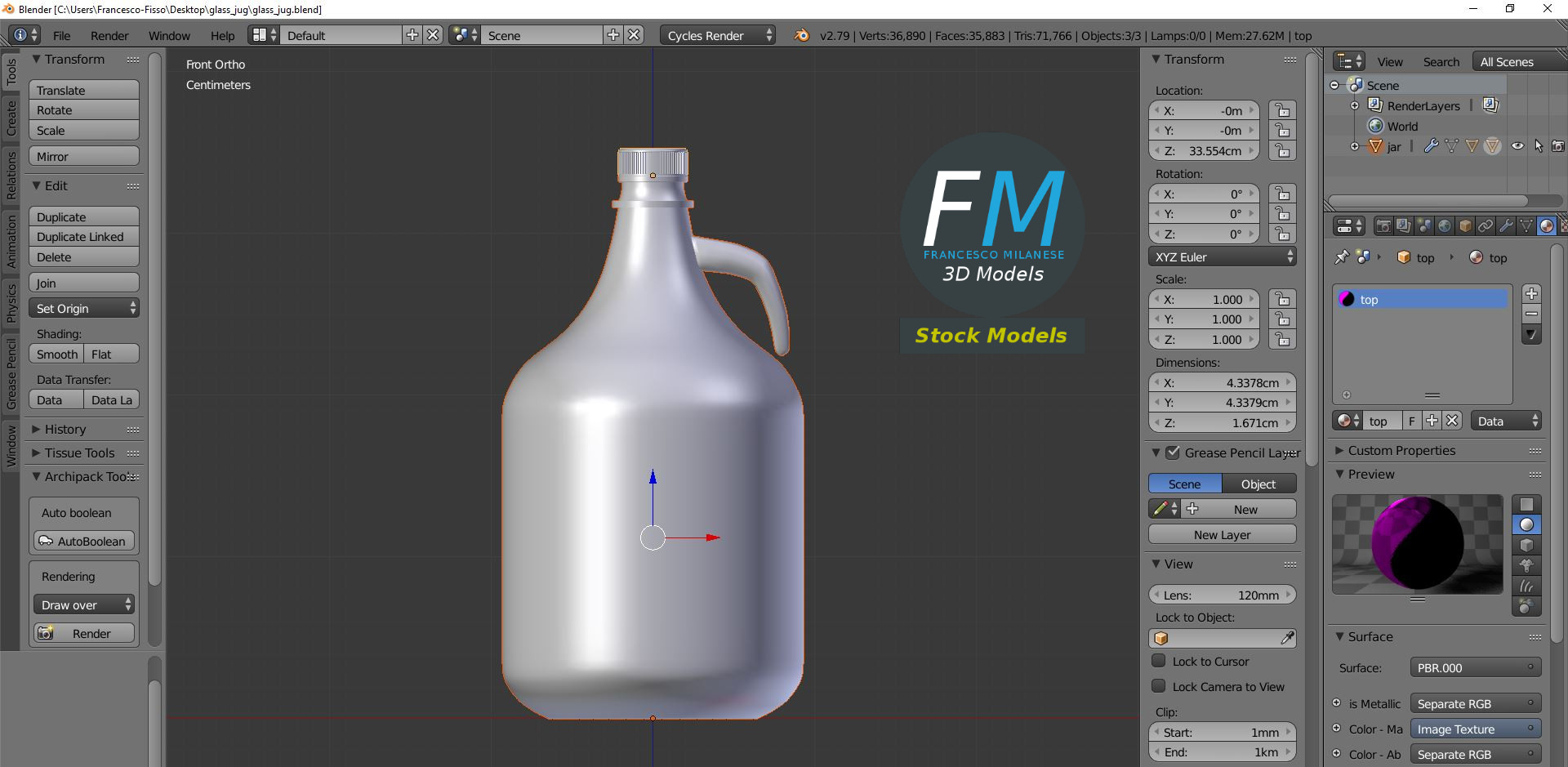 3D-Modell - Glaskanister - 09