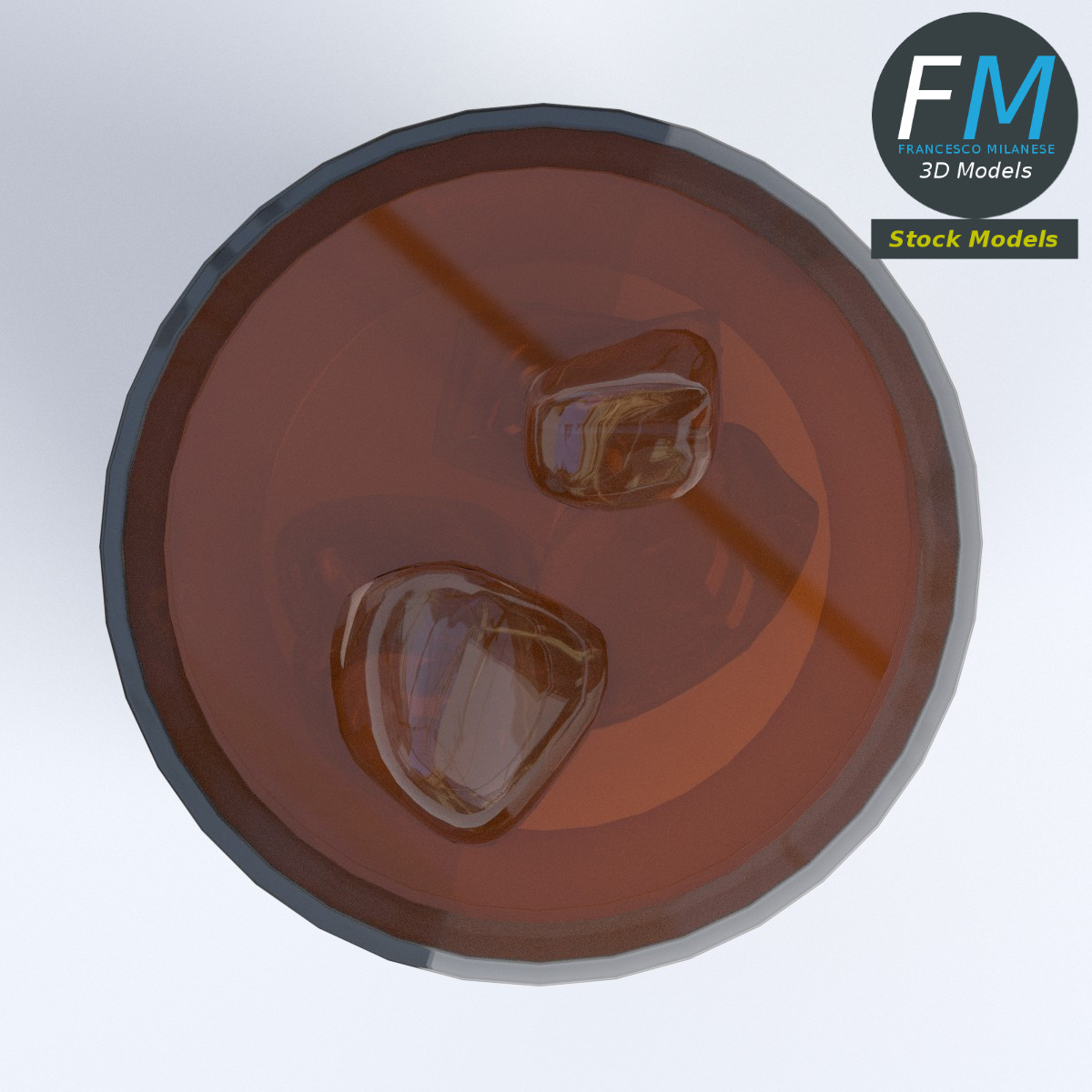 3D-Modell - Whiskyglas mit Eis - 06