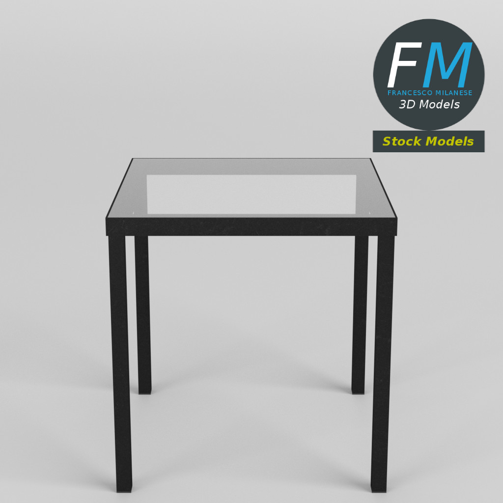 3D-Modell - Schreibtisch mit Glasplatte - 01