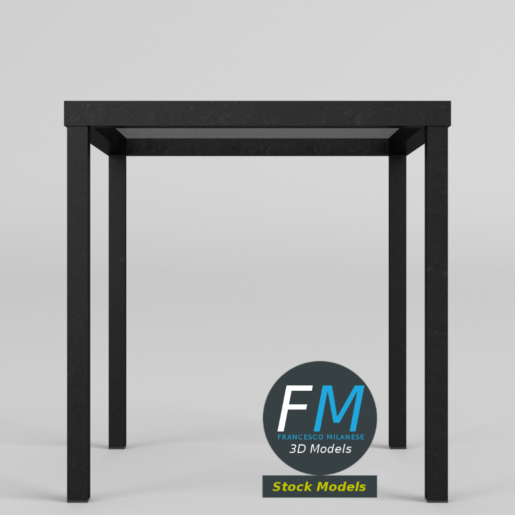 3D-Modell - Schreibtisch mit Glasplatte - 03