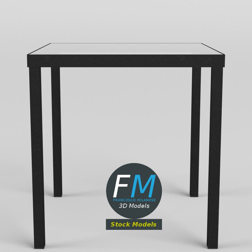 3D-Modell - Schreibtisch mit Glasplatte - 04