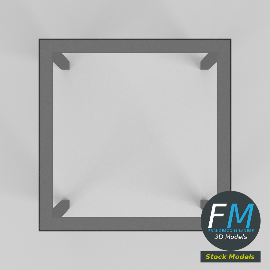 3D-Modell - Schreibtisch mit Glasplatte - 06