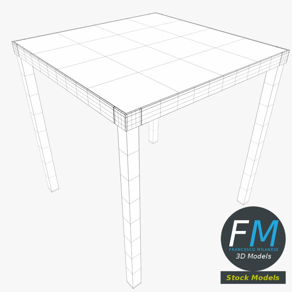 3D-Modell - Schreibtisch mit Glasplatte - 07