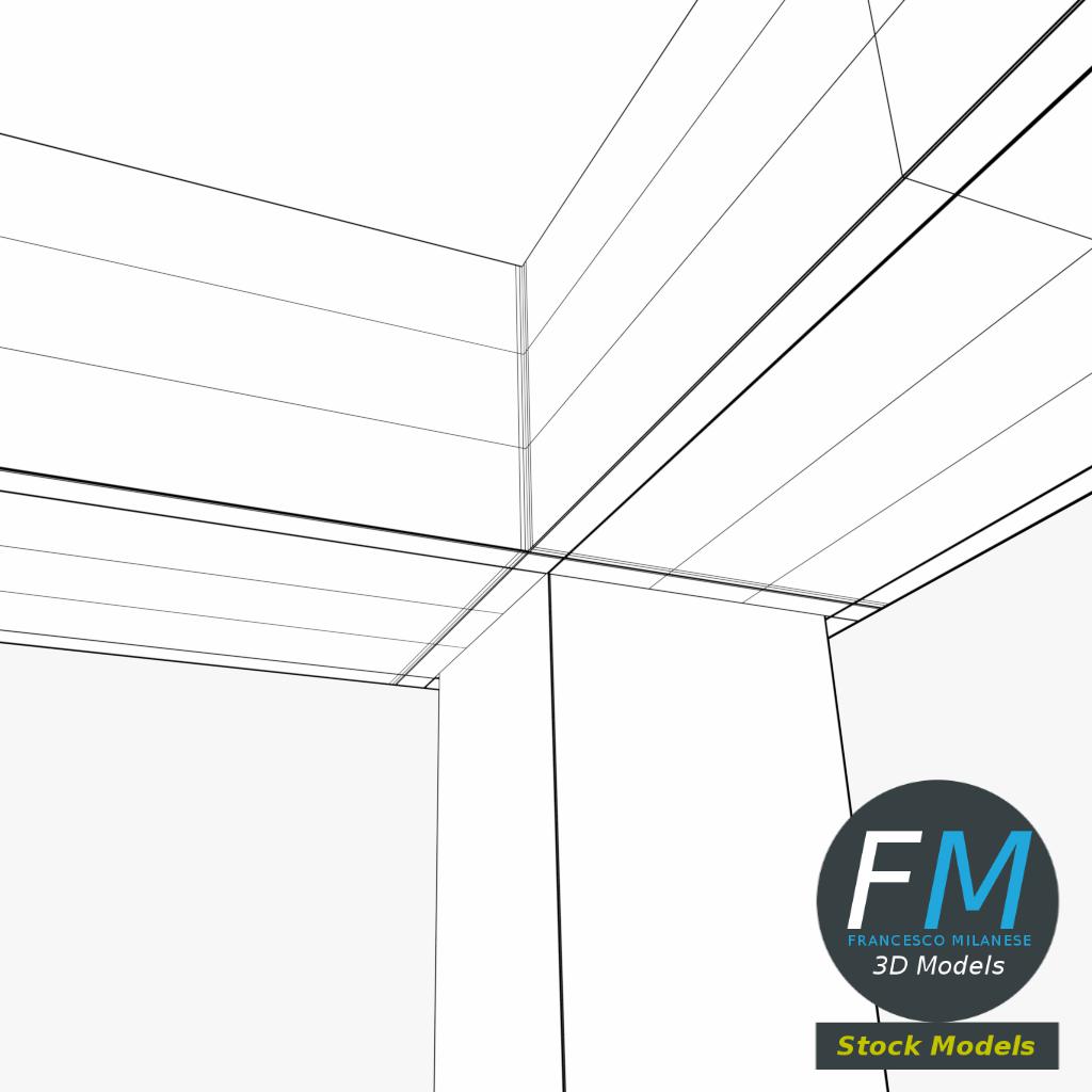 3D-Modell - Schreibtisch mit Glasplatte - 08