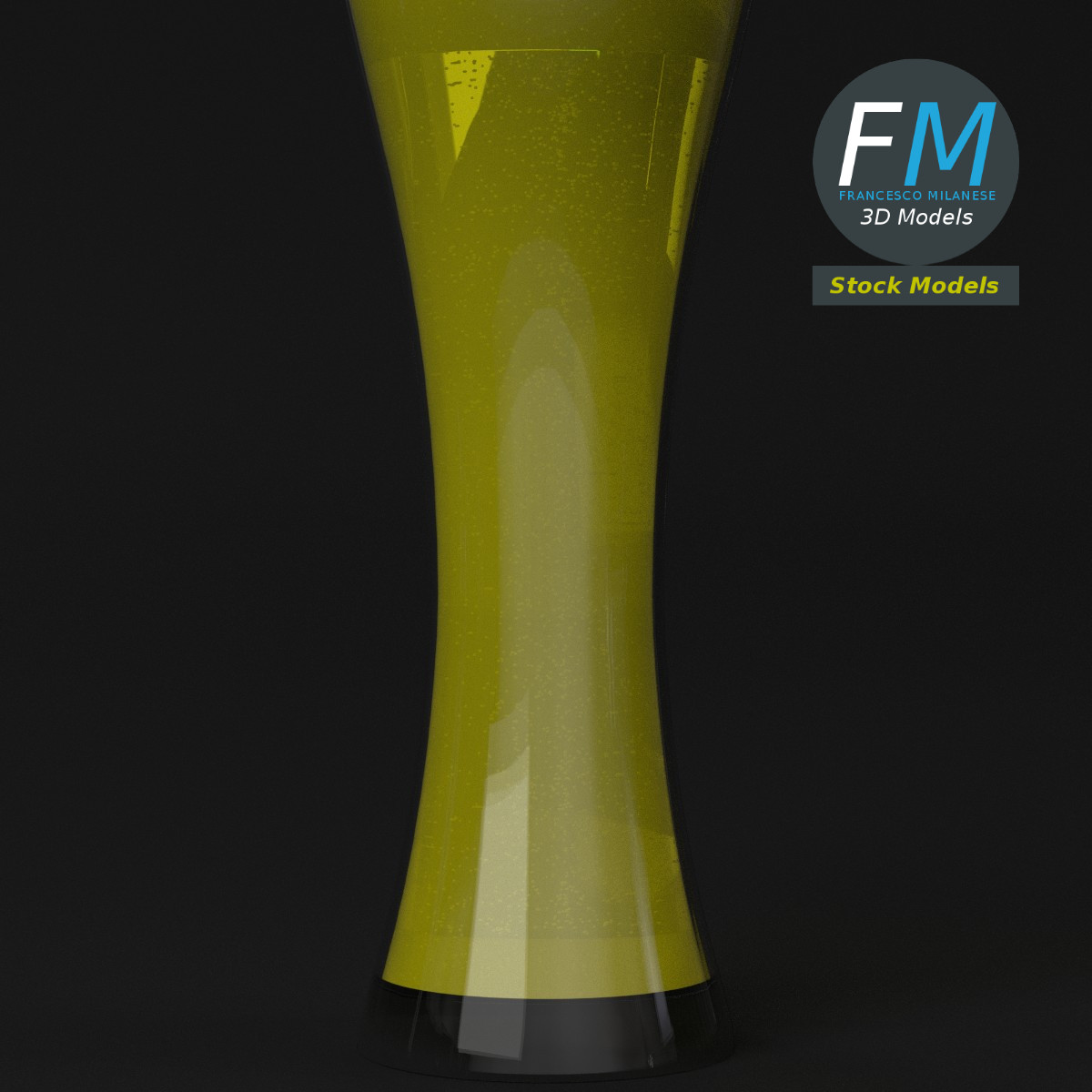 3D-Modell - Bierglas mit Schaum - 05