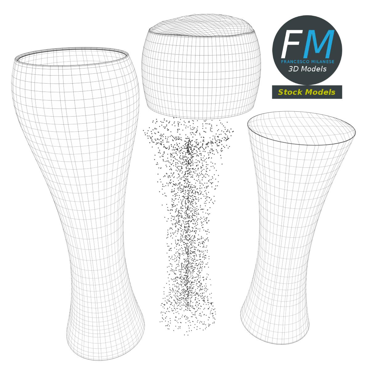 3D-Modell - Bierglas mit Schaum - 08