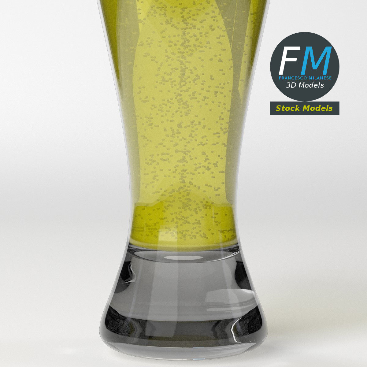 3D-Modell - Bierglas mit Schaum - 05