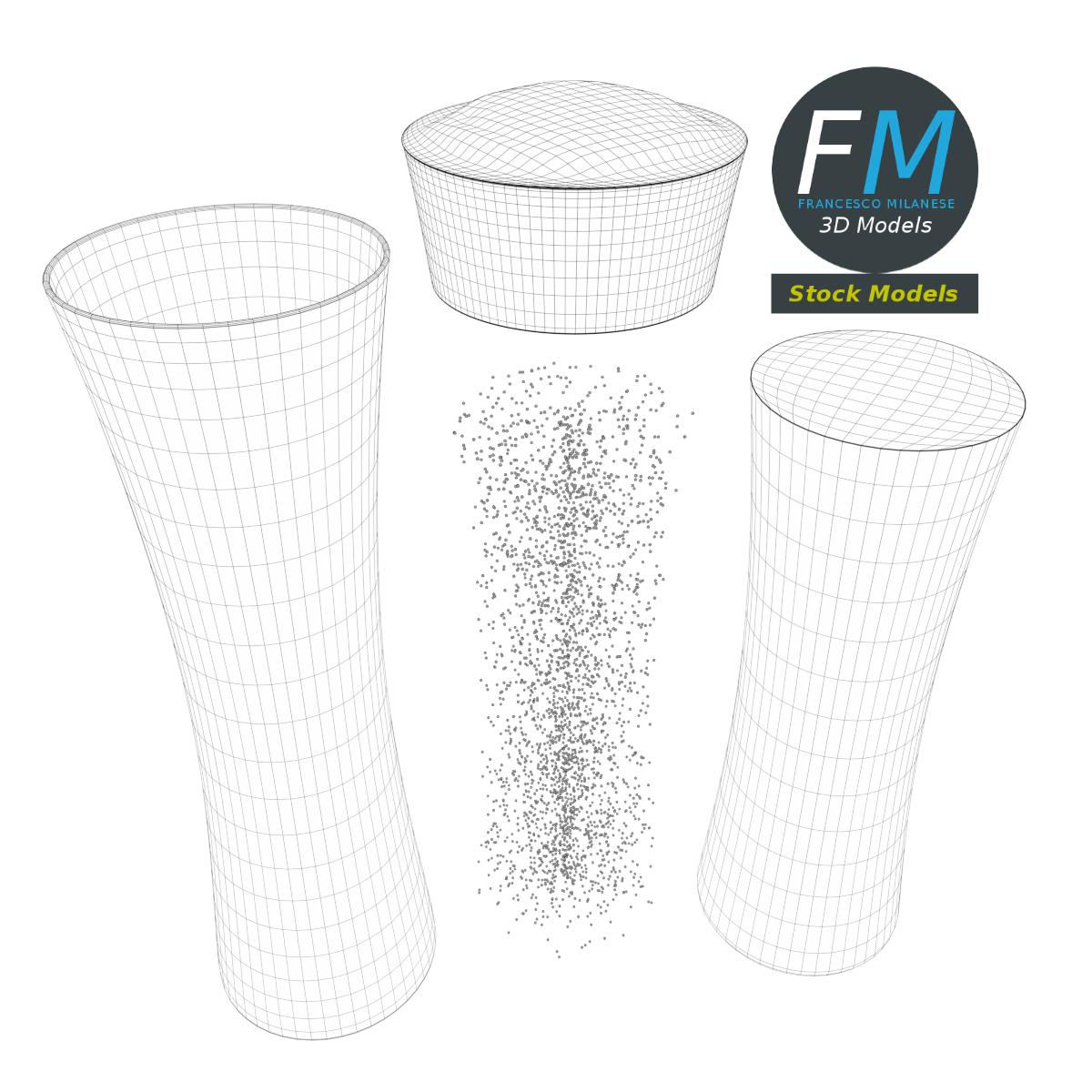 3D-Modell - Bierglas mit Schaum - 08