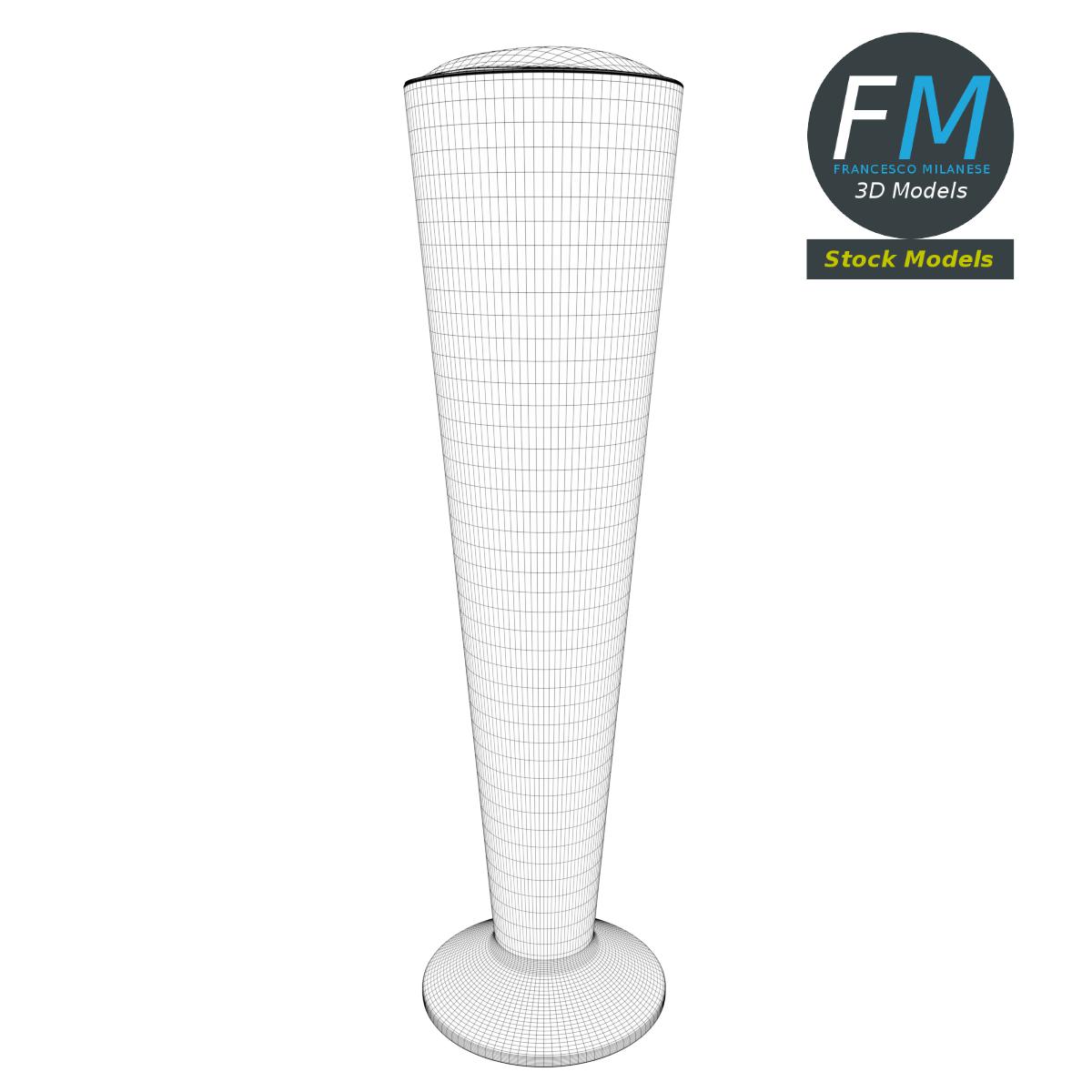 3D-Modell - Hohes Bierglas mit Schaum - 07