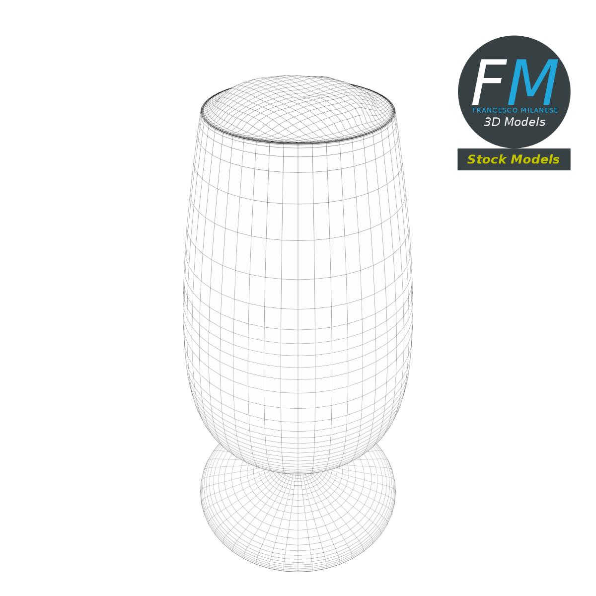 3D-Modell - Bierstielglas mit Schaum - 07