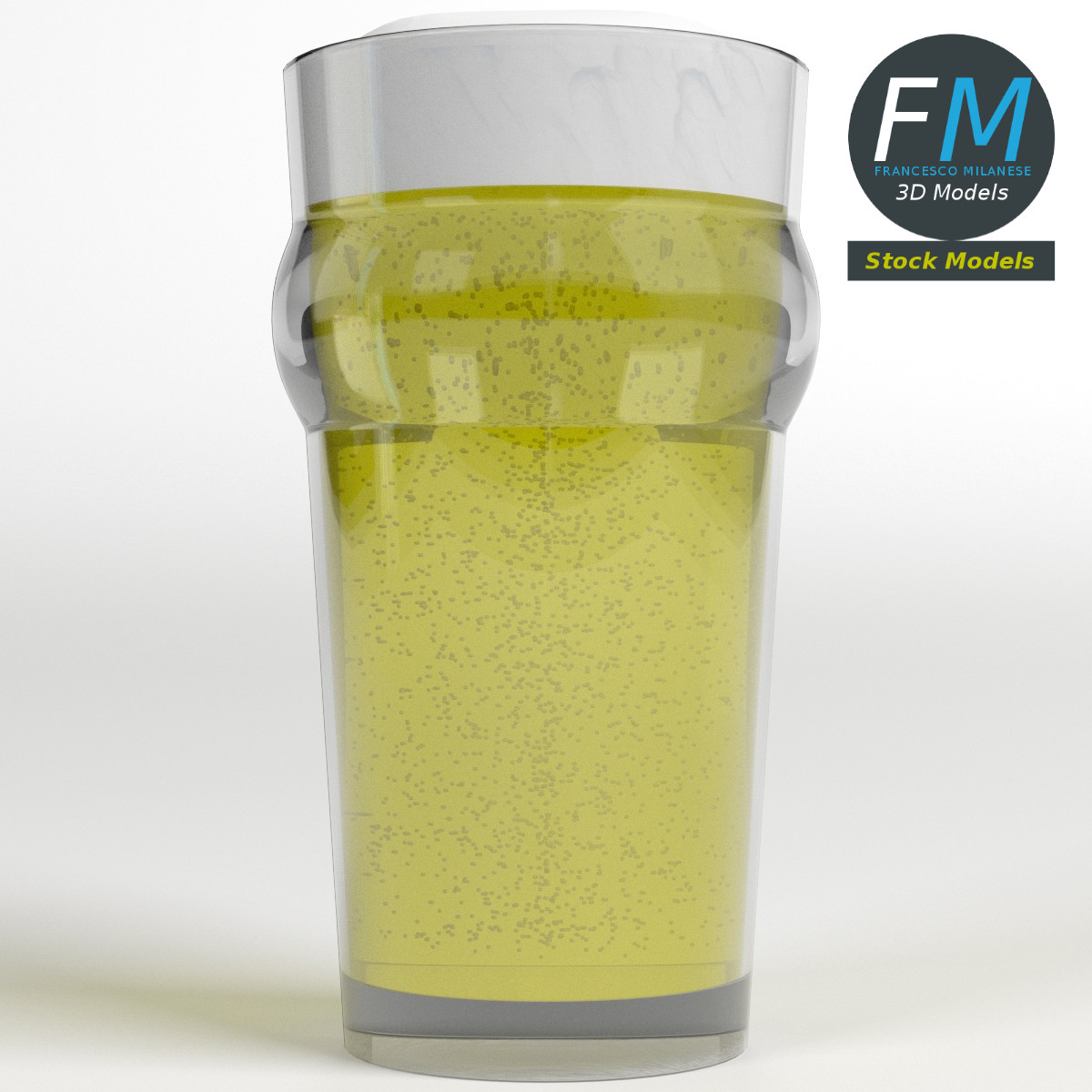 3D-Modell - Bierglas mit Schaum - 03