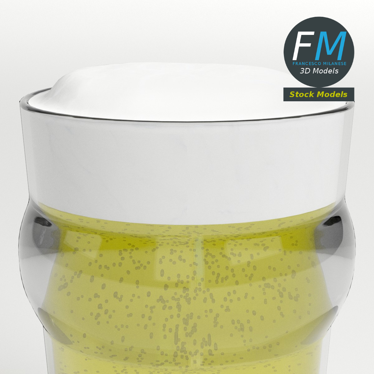 3D-Modell - Bierglas mit Schaum - 04
