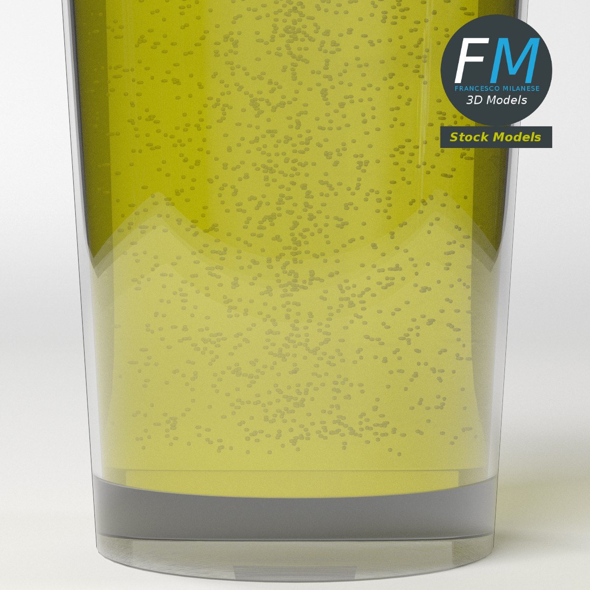 3D-Modell - Bierglas mit Schaum - 05