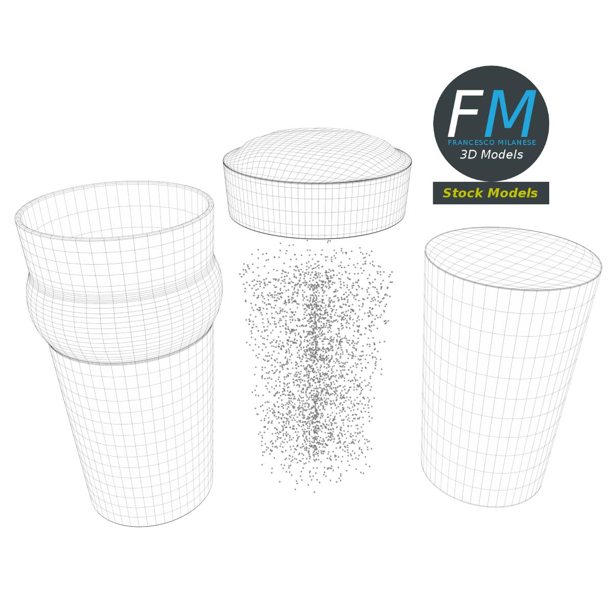 3D-Modell - Bierglas mit Schaum - 08