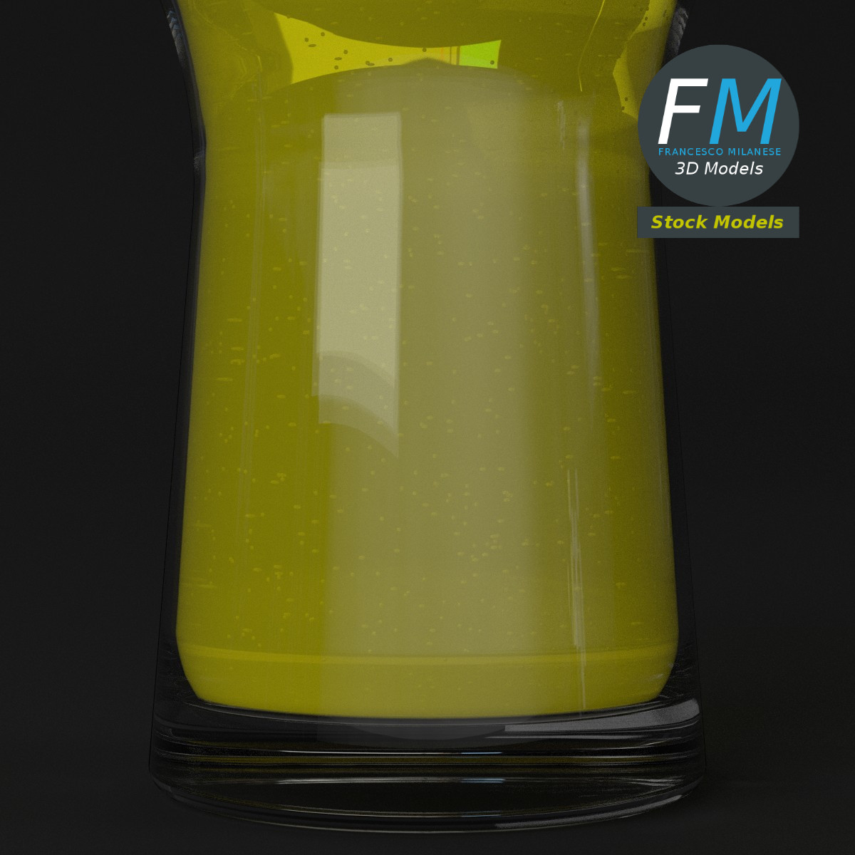3D-Modell - Bierglas mit Schaum - 05