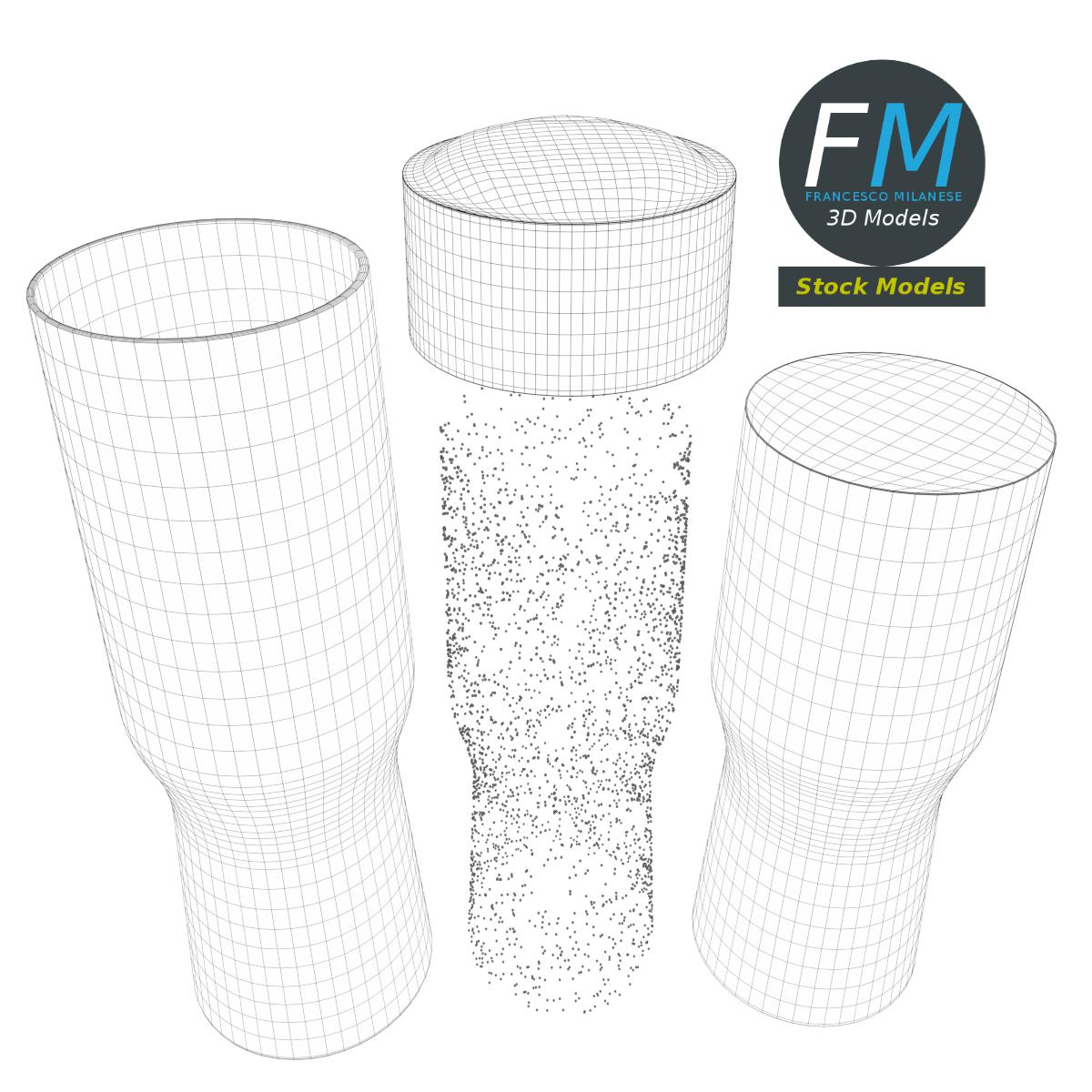 3D-Modell - Bierglas mit Schaum - 08