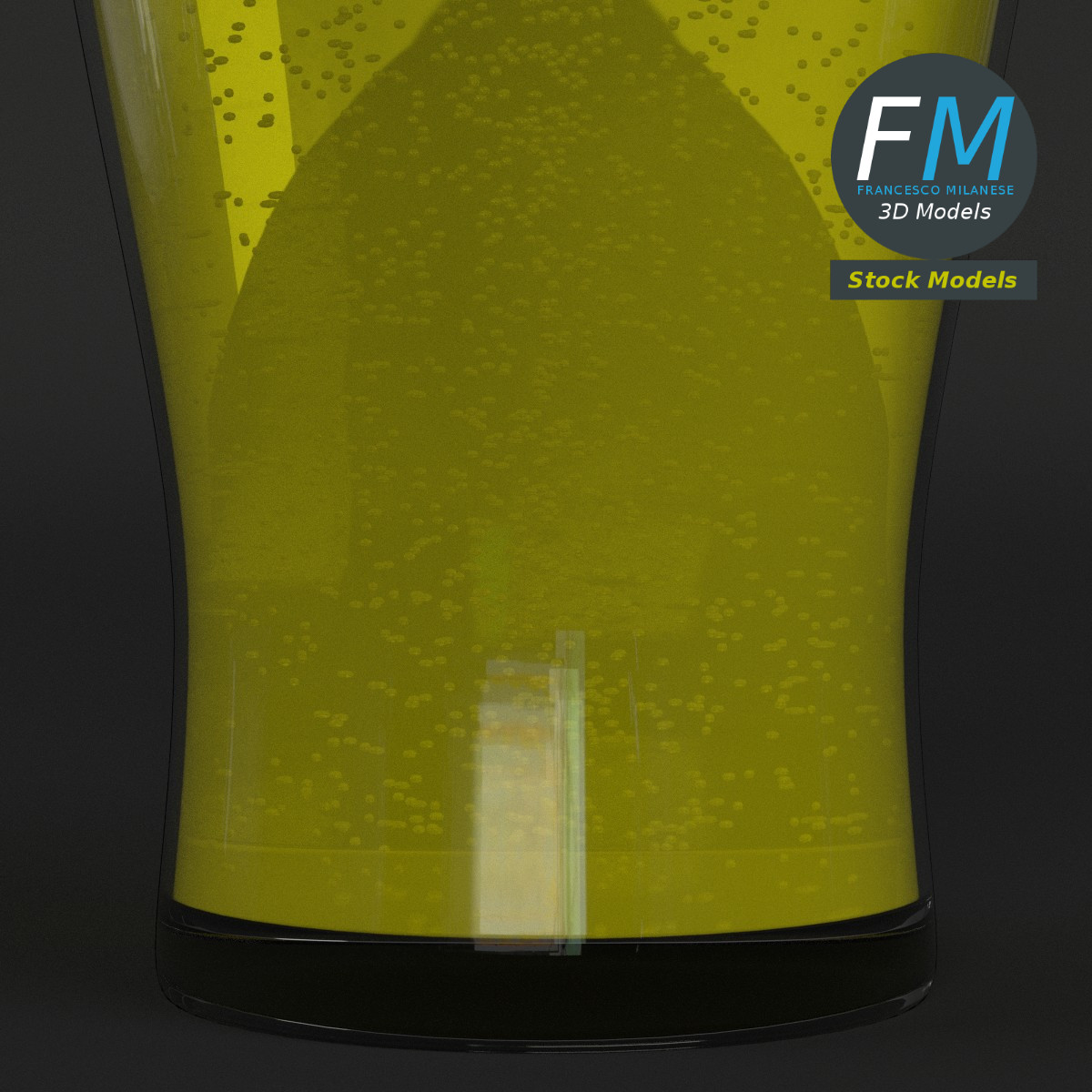3D-Modell - Bierglas mit Schaum - 04
