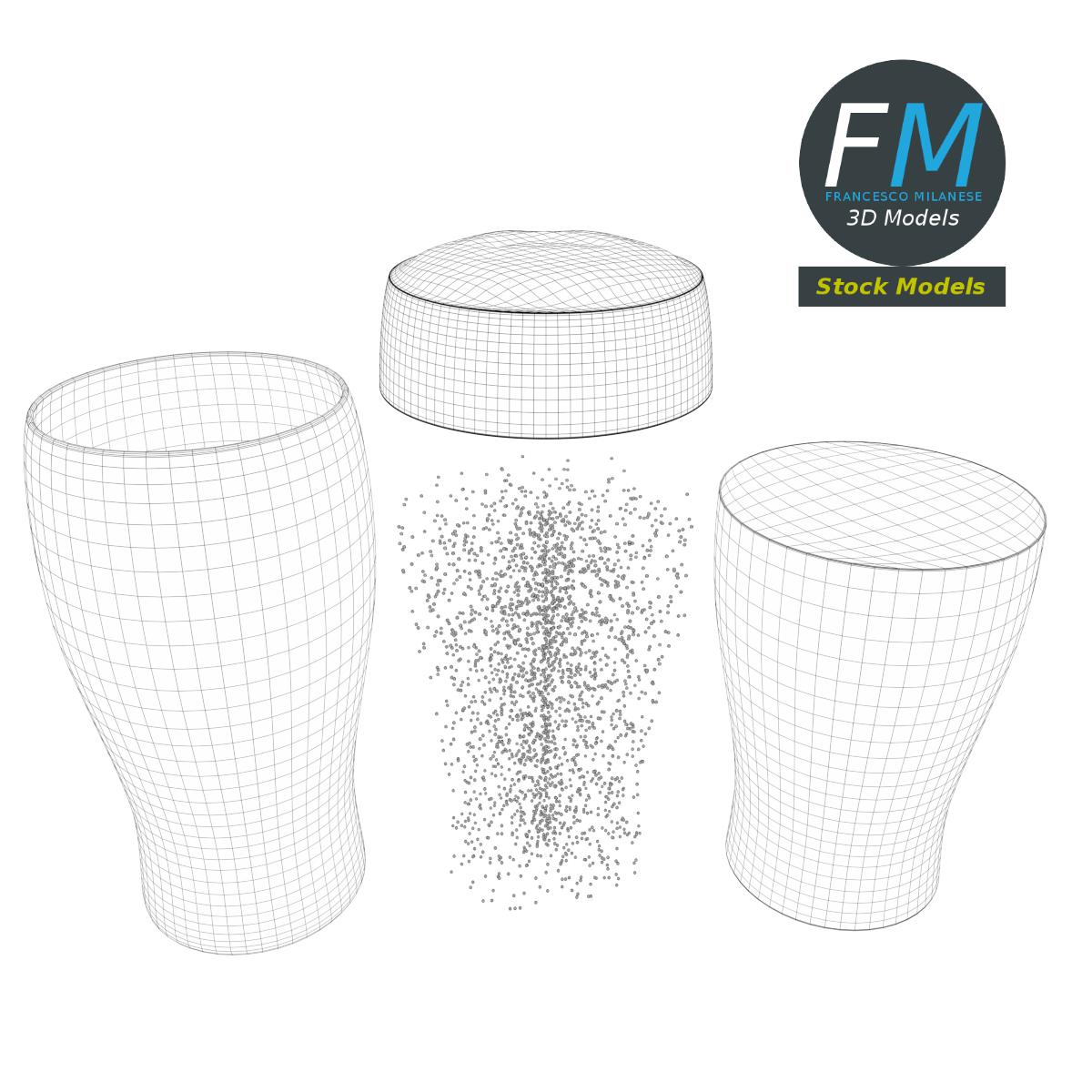 3D-Modell - Bierglas mit Schaum - 08