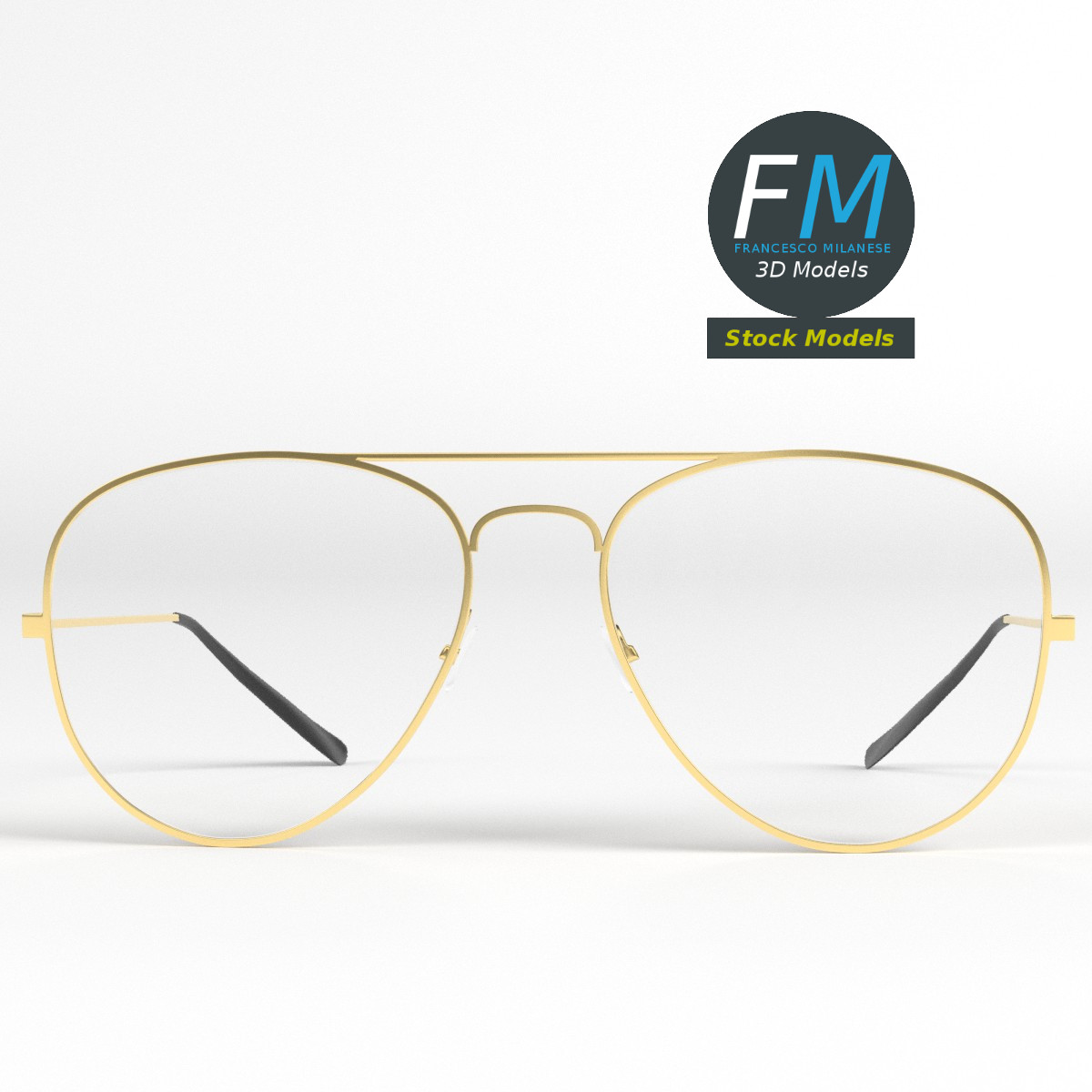 3D-Modell - Pilotenbrille - 03
