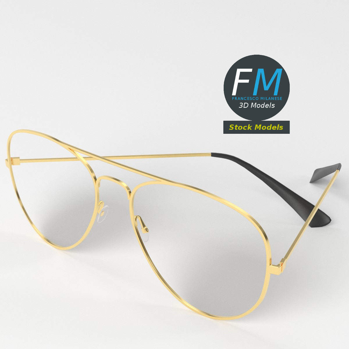 3D-Modell - Pilotenbrille - 05