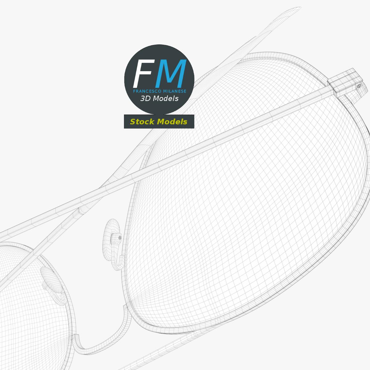 3D-Modell - Pilotenbrille - 08