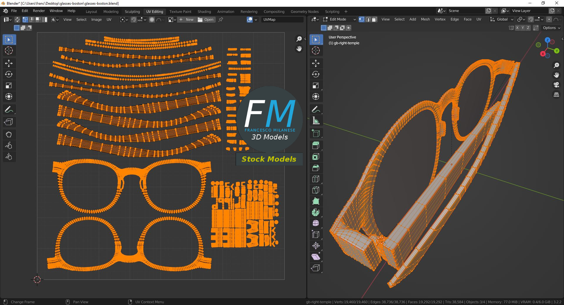 3D-Modell - Boston-Brille - 10