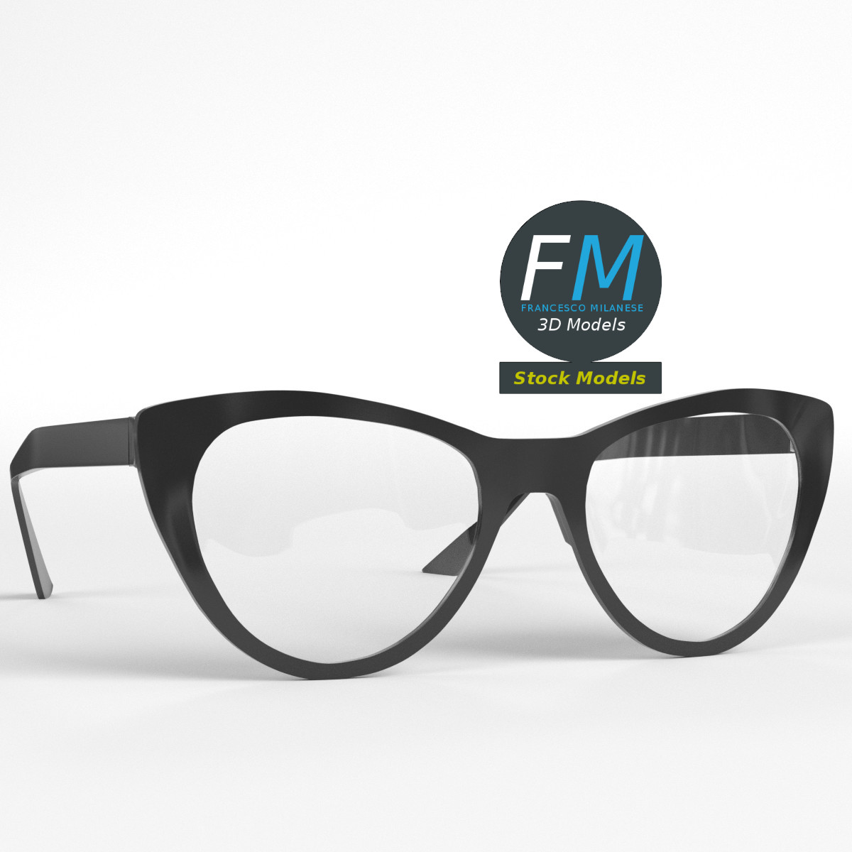 3D-Modell - Cat-Eye-Brille - 01