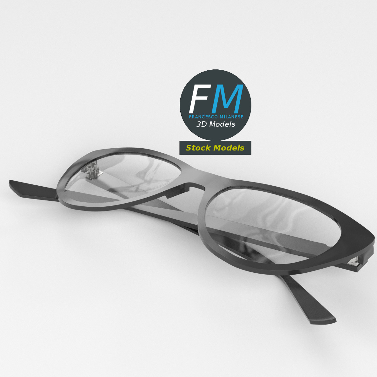 3D-Modell - Cat-Eye-Brille - 02