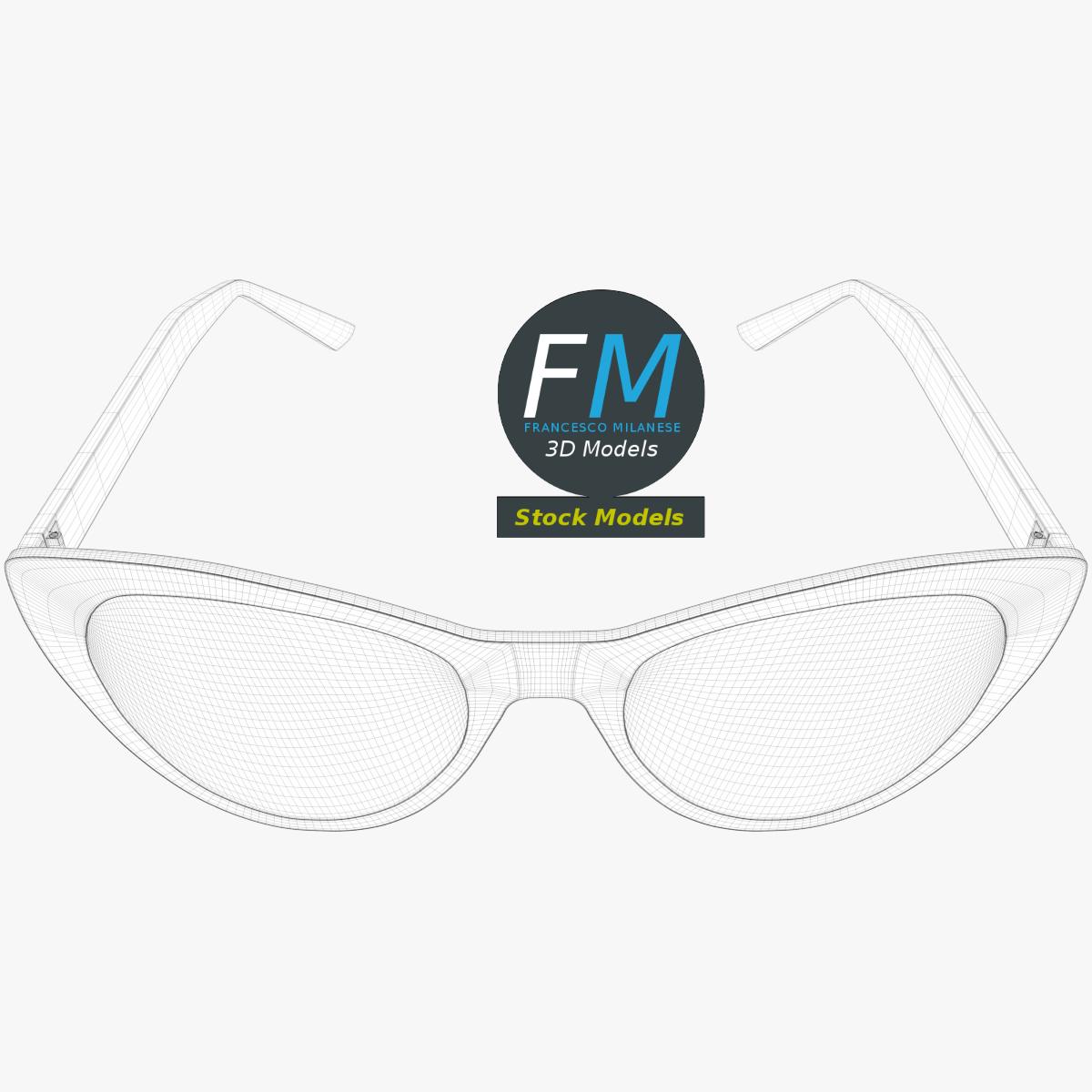 3D-Modell - Cat-Eye-Brille - 07