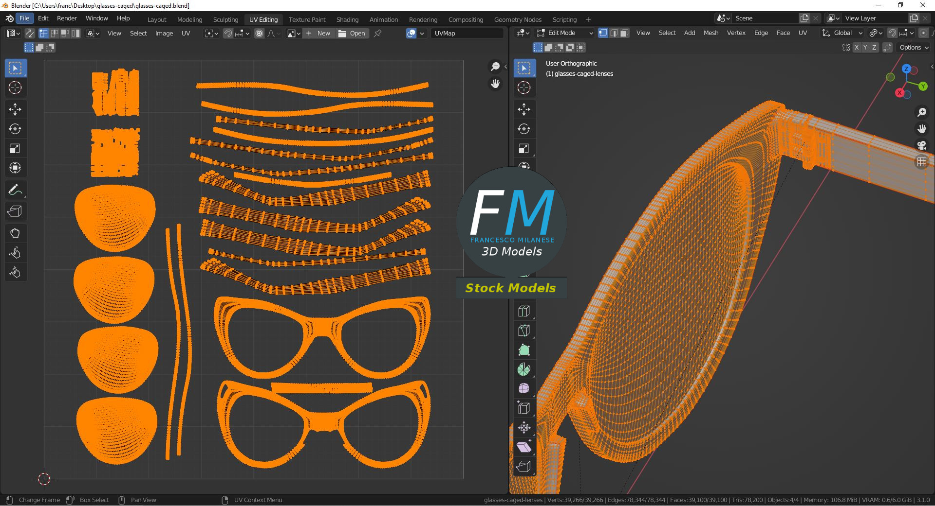 3D-Modell - Cat-Eye-Brille - 10
