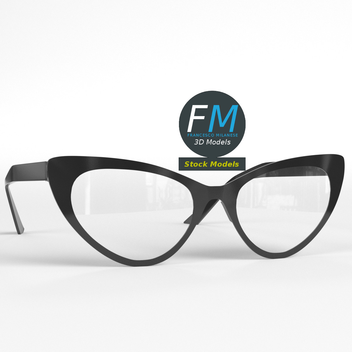 3D-Modell - Cat-Eye-Brille - 01