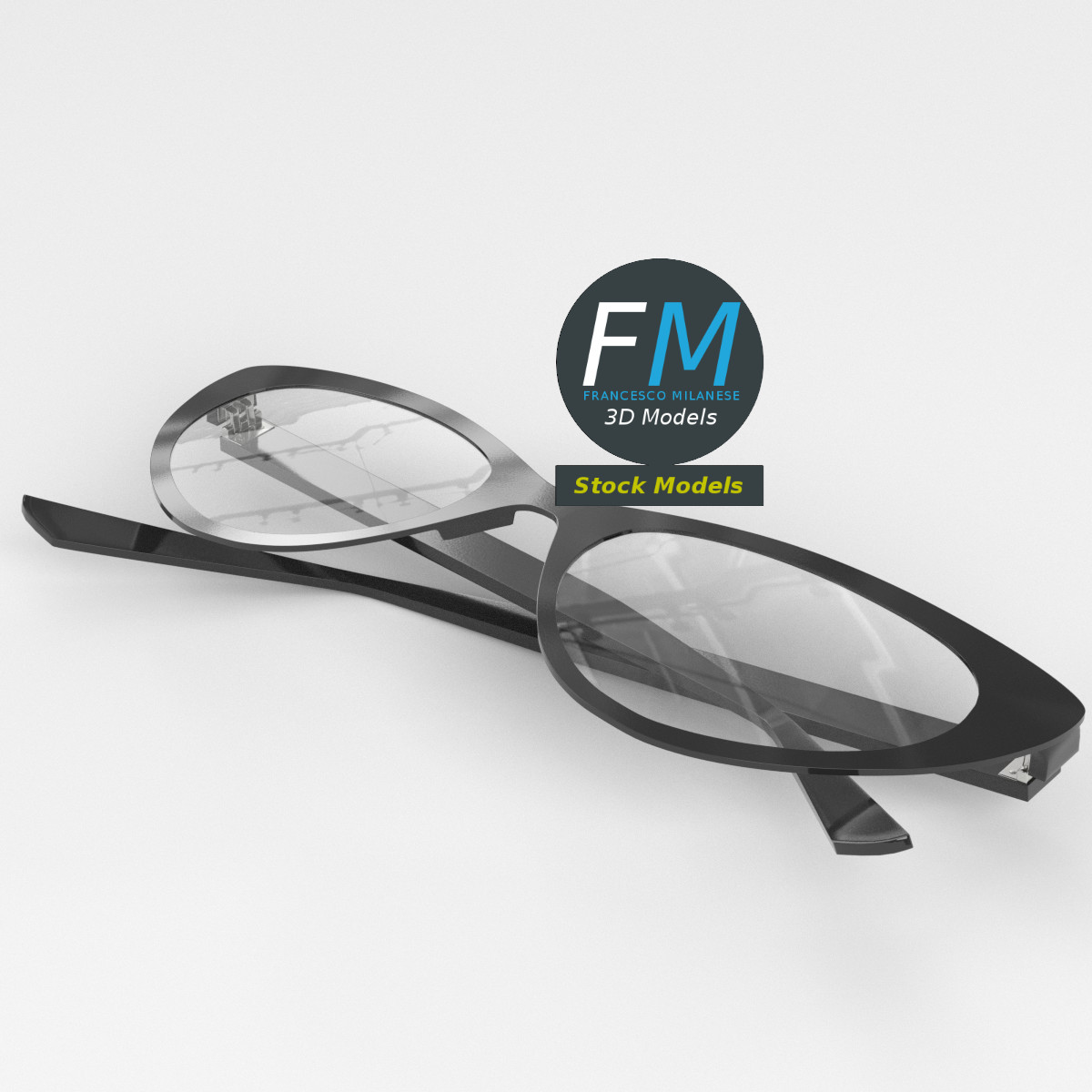 3D-Modell - Cat-Eye-Brille - 02