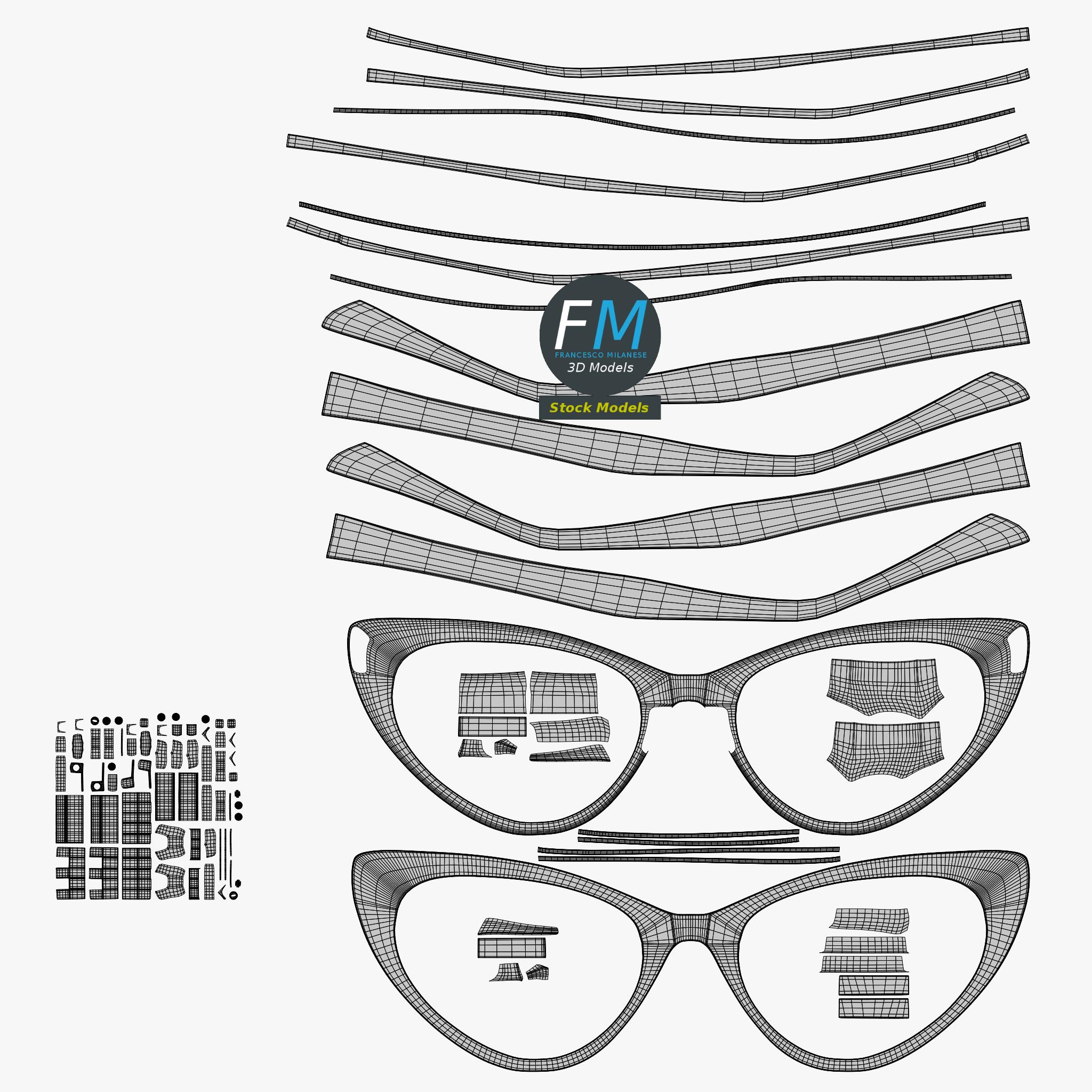 3D-Modell - Cat-Eye-Brille - 11