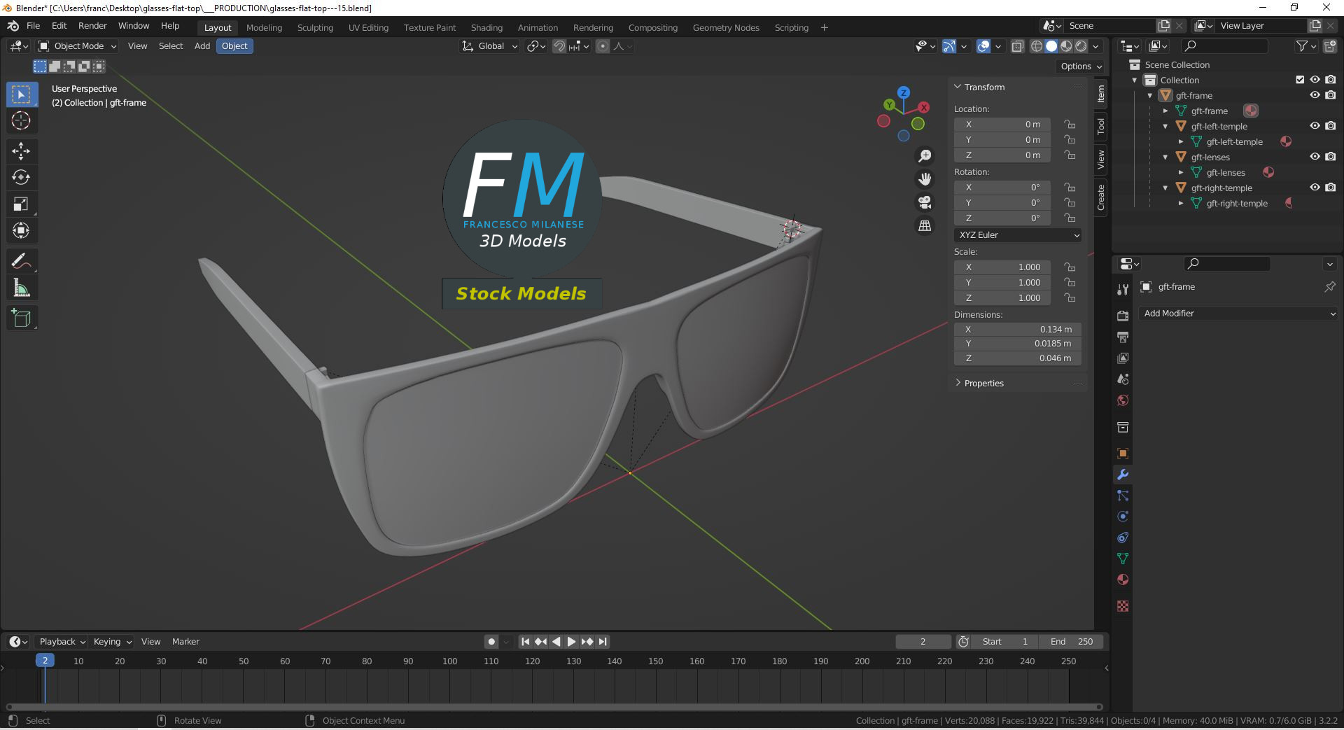 3D-Modell - Flat-Top-Brille - 09