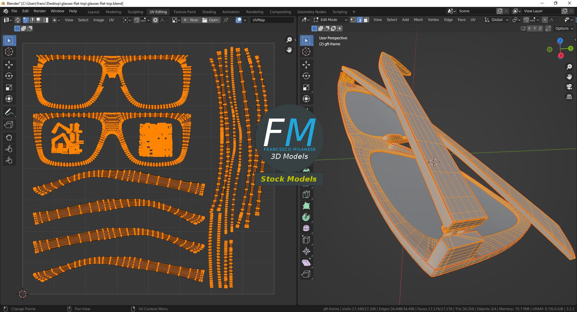 3D-Modell - Flat-Top-Brille - 10