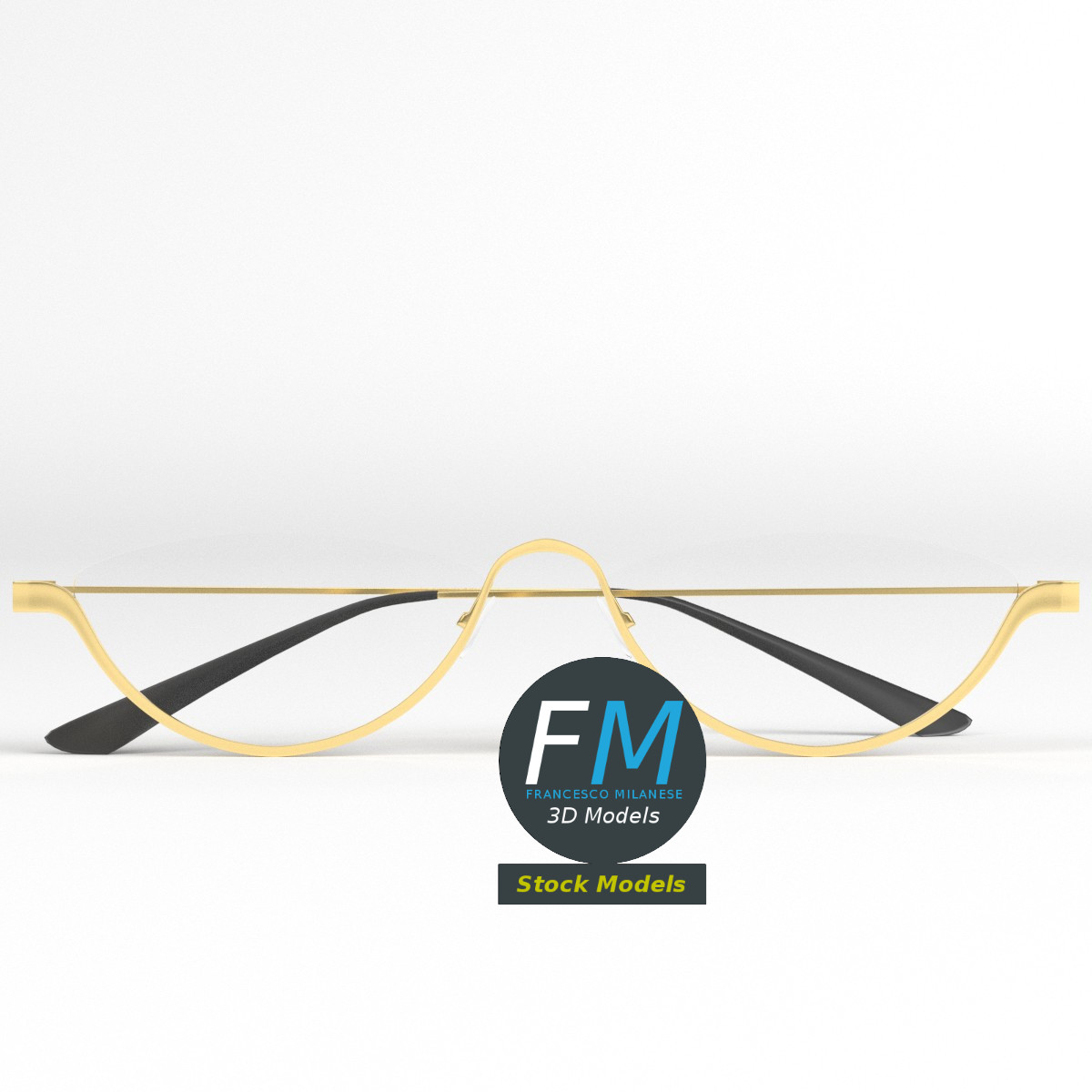 3D-Modell - Halbrandbrille - 03