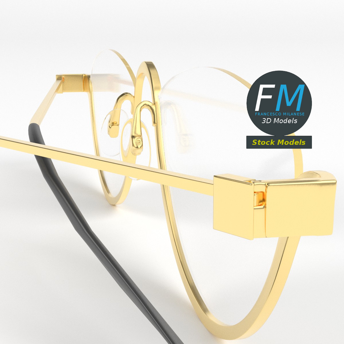 3D-Modell - Halbrandbrille - 04