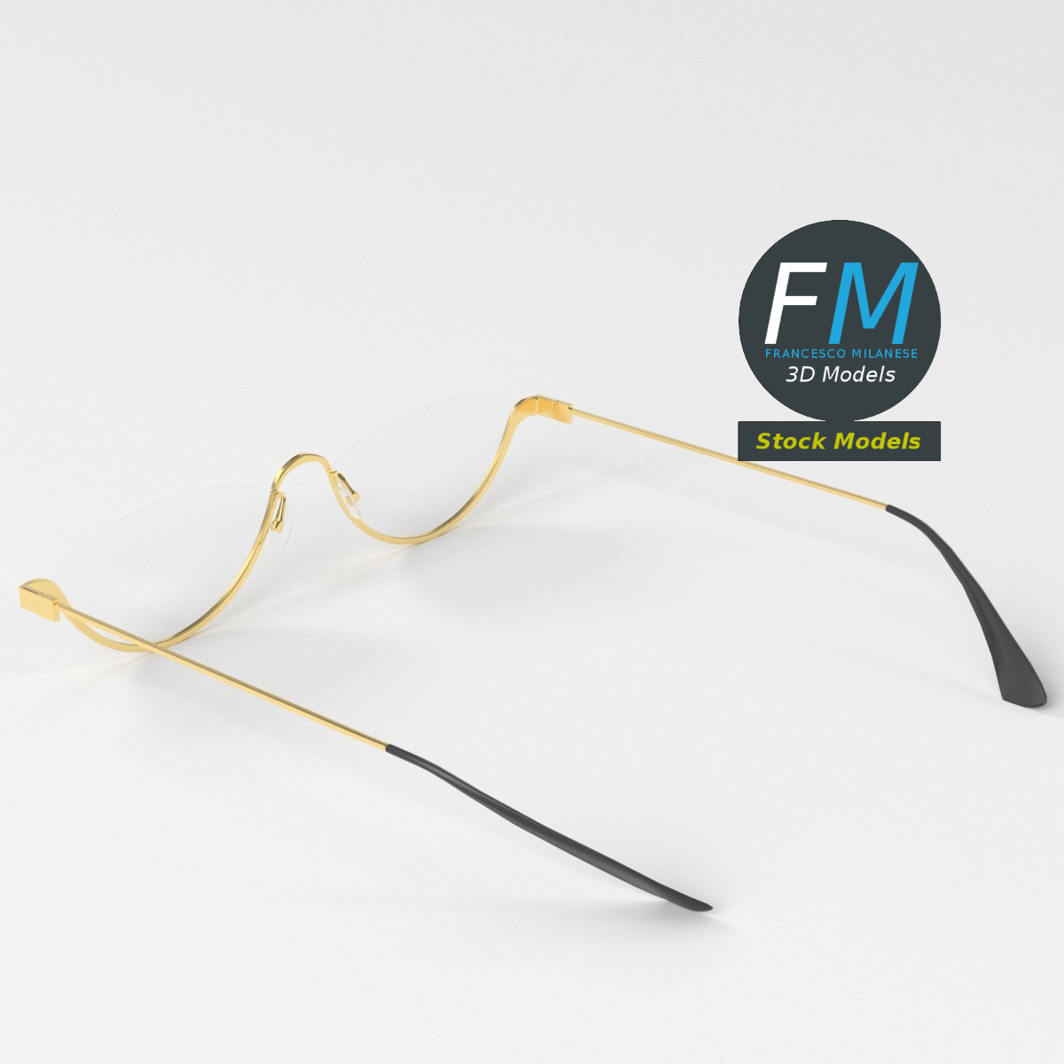 3D-Modell - Halbrandbrille - 05