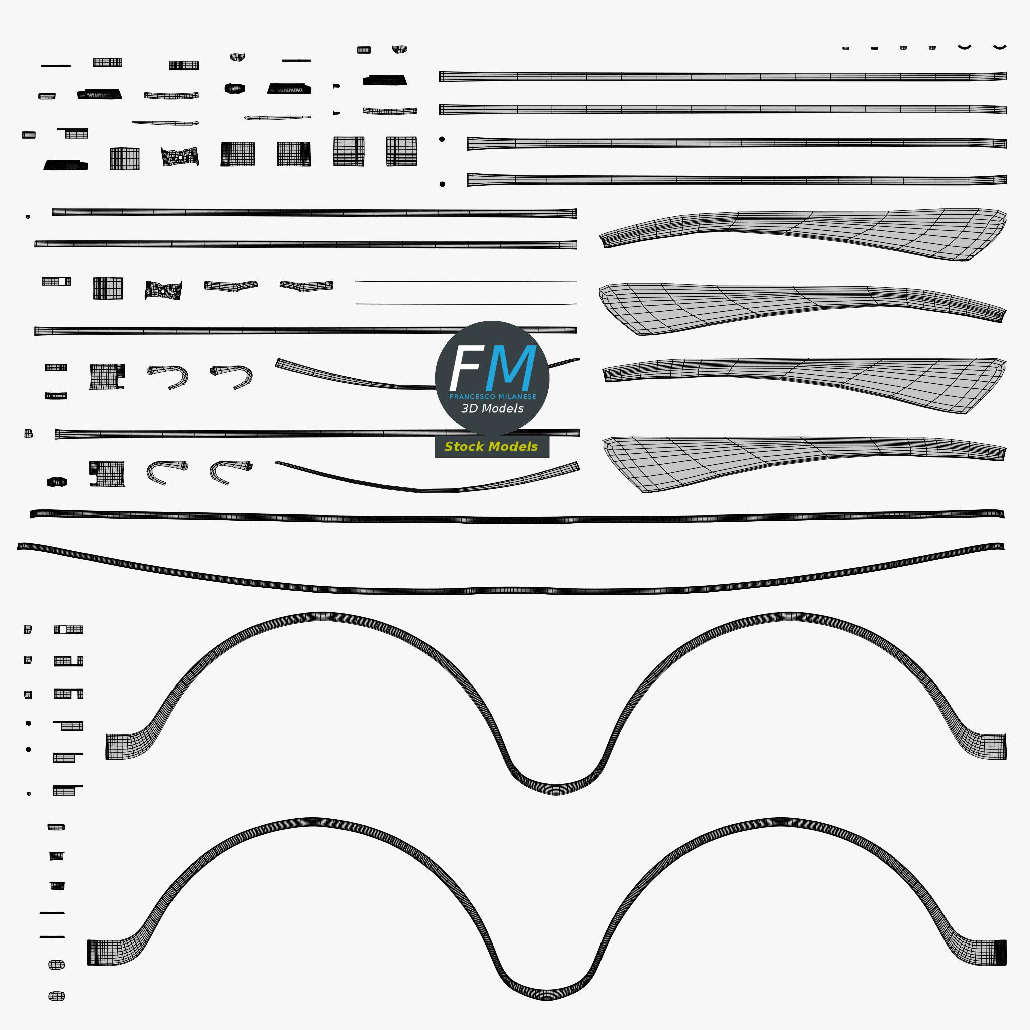 3D-Modell - Halbrandbrille - 11