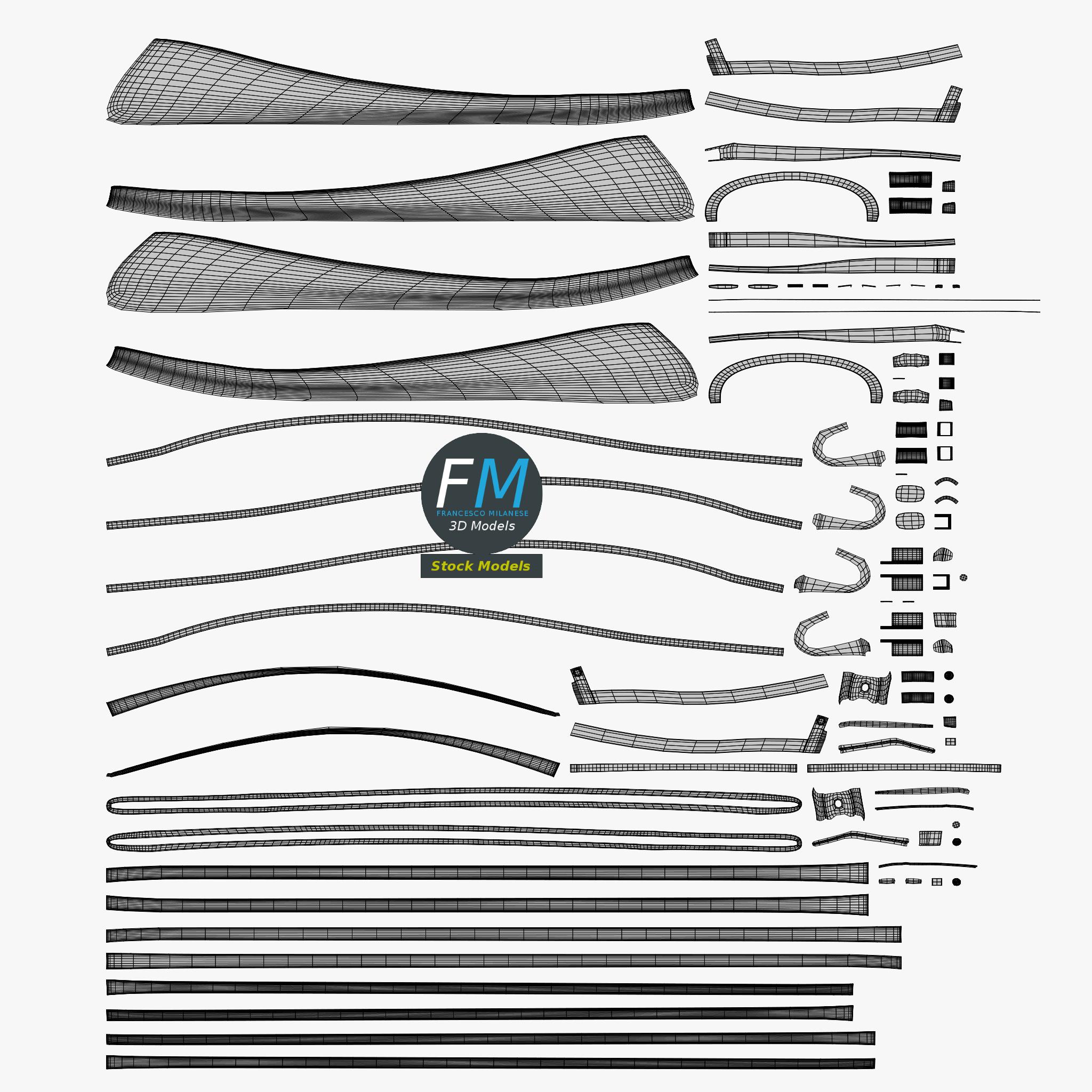 3D-Modell - Halbrandbrille Quadratisch - 11