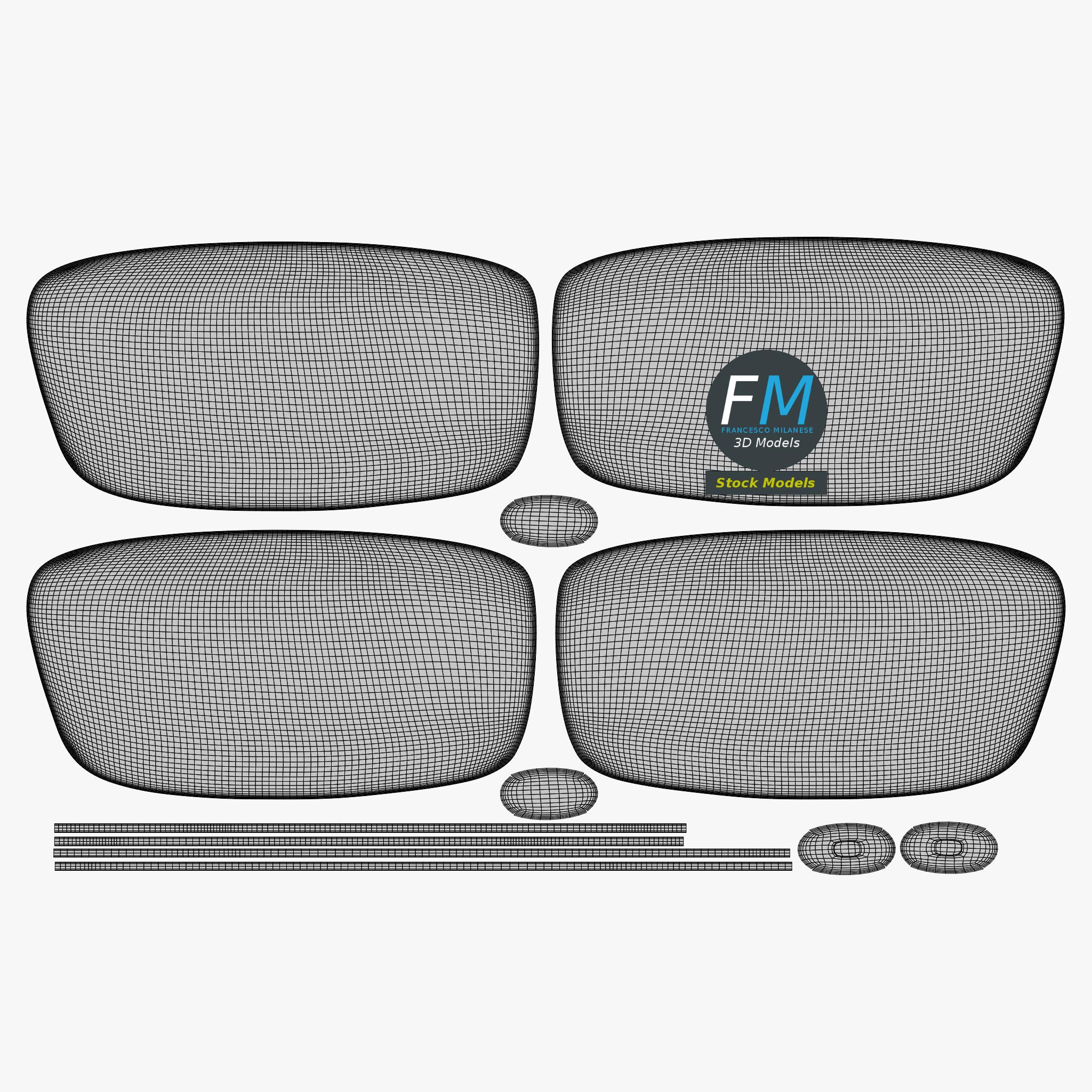 3D-Modell - Halbrandbrille Quadratisch - 12 3D-Modell - Halbrandbrille Quadratisch - 12