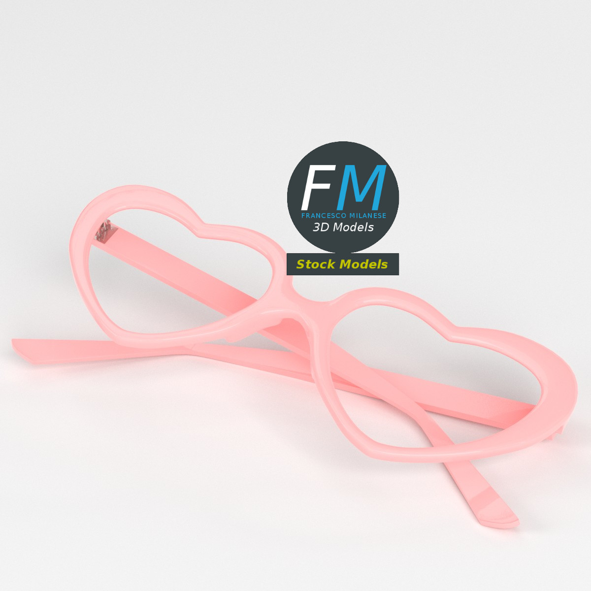 3D-Modell - Herzförmige Brille - 02