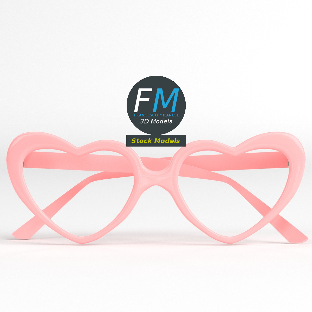 3D-Modell - Herzförmige Brille - 03