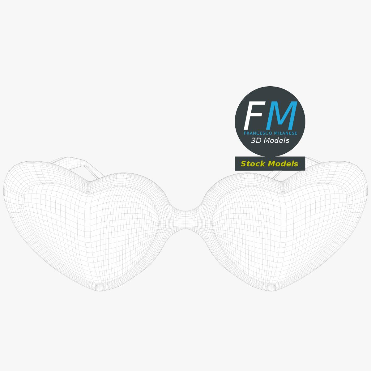3D-Modell - Herzförmige Brille - 07