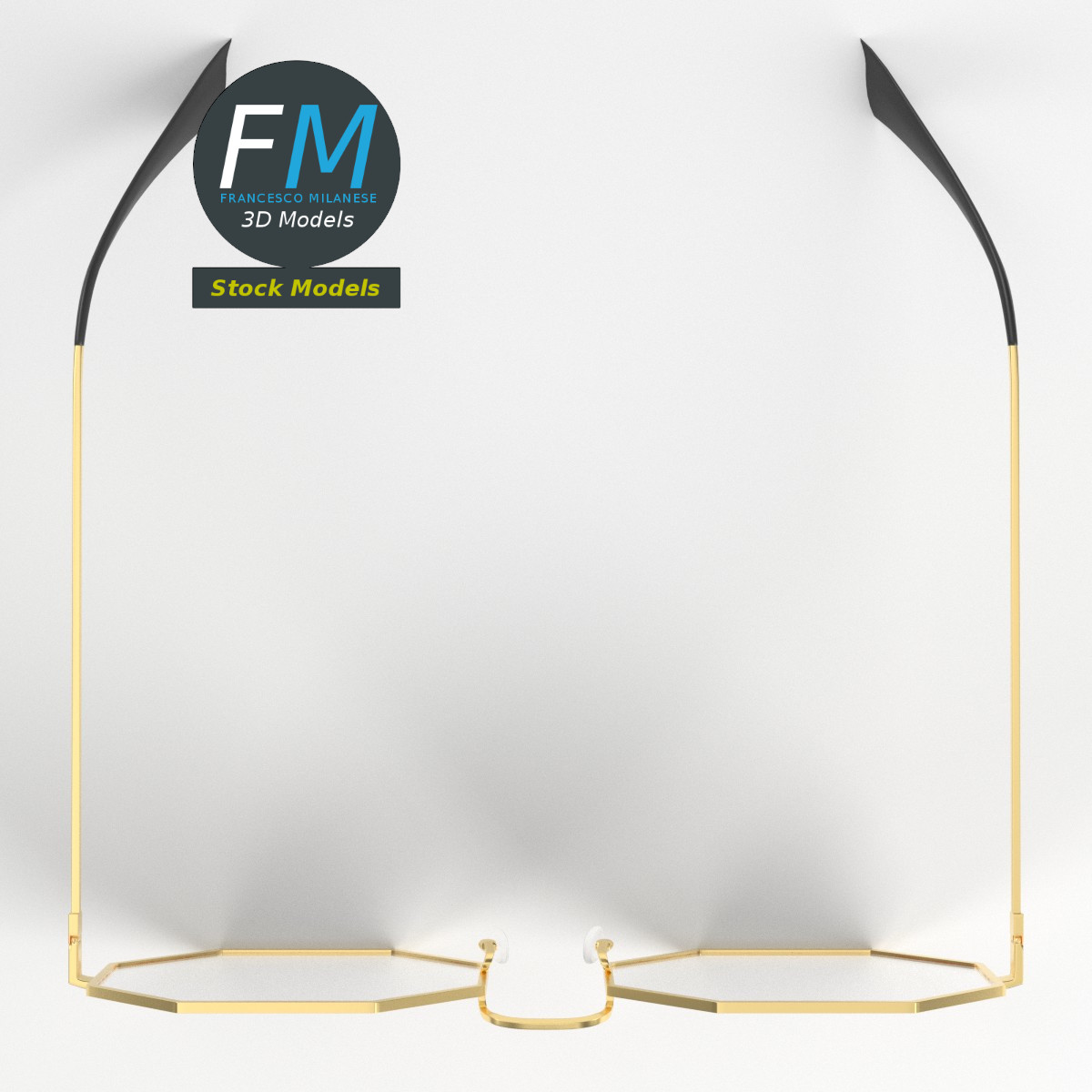 3D-Modell - Achteckige Brille - 06