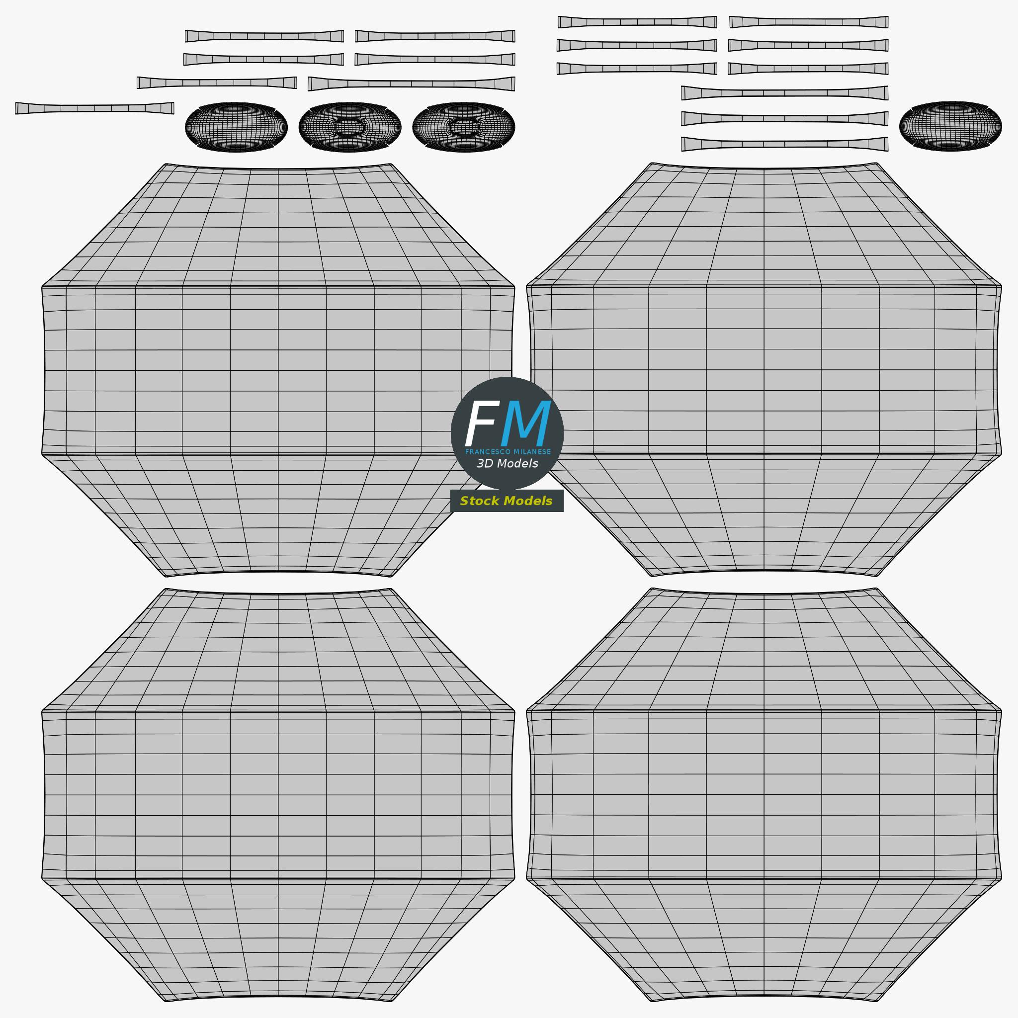 3D-Modell - Achteckige Brille - 12 3D-Modell - Achteckige Brille - 12